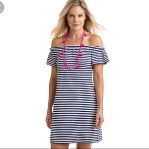 Vineyard Vines Striped Off-the-Shoulder Dress